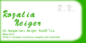 rozalia neiger business card